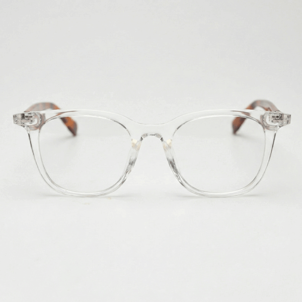 Faith Clear Lens Glasses - Clear Rectangle TR90 Frame - Front View Faith Clear Lens Glasses - Clear Rectangle TR90 Frame - Front View