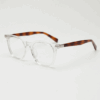 Faith Clear Lens Glasses - Clear Rectangle TR90 Frame - Side View Faith Clear Lens Glasses - Clear Rectangle TR90 Frame - Side View