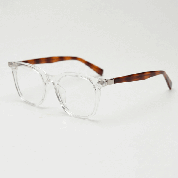 Faith Clear Lens Glasses - Clear Rectangle TR90 Frame - Side View Faith Clear Lens Glasses - Clear Rectangle TR90 Frame - Side View