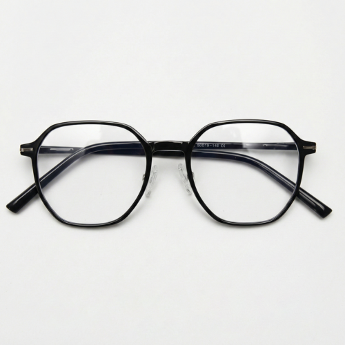 Nina Clear Lens Glasses - Black Square TR90 Frame - Front View Nina Clear Lens Glasses - Black Square TR90 Frame - Front View